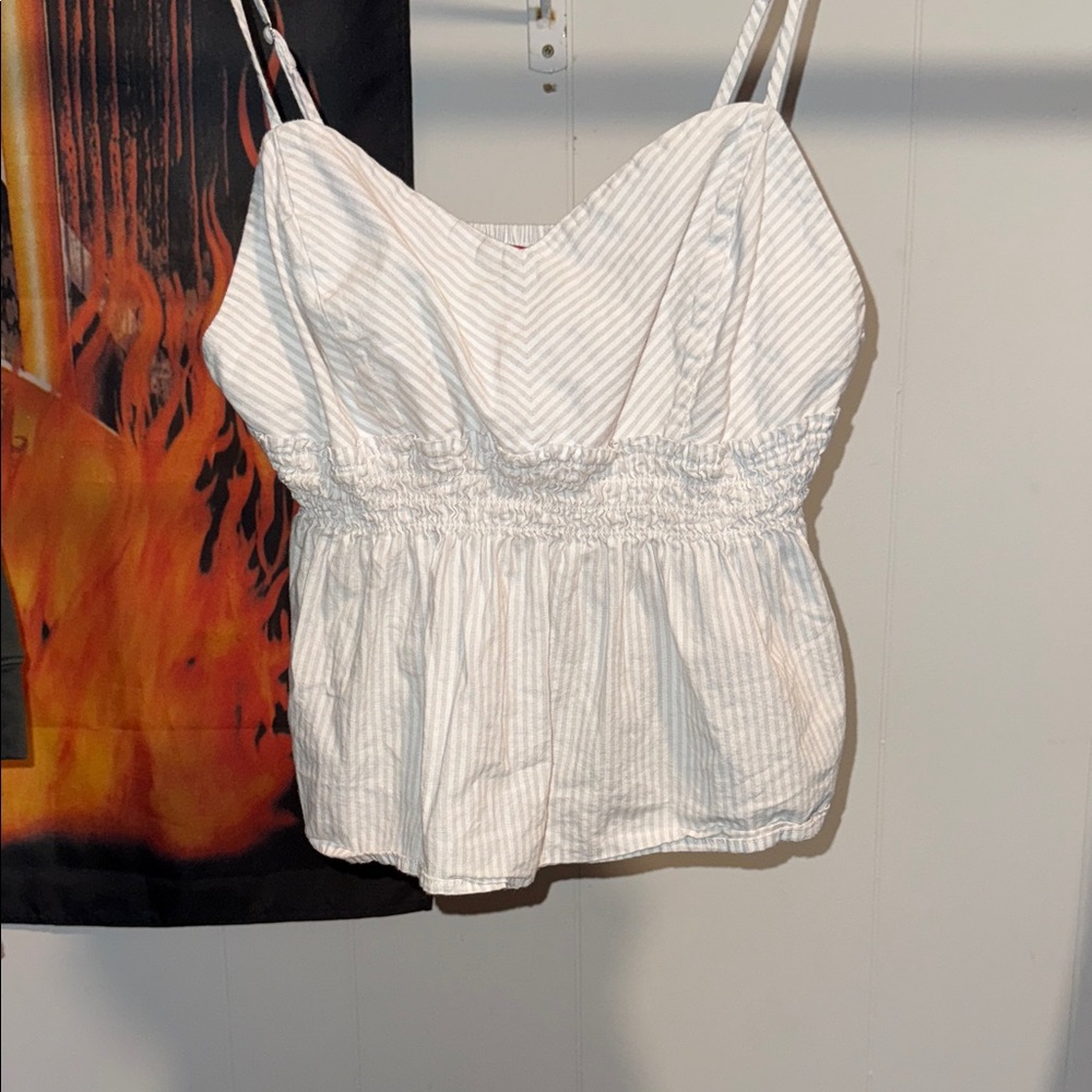 Guess Blue and White Striped Camisole